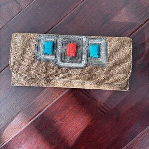 Beaded Clutch with Colorful Accents